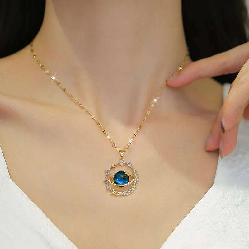 Exquisite Starry Planet Necklace